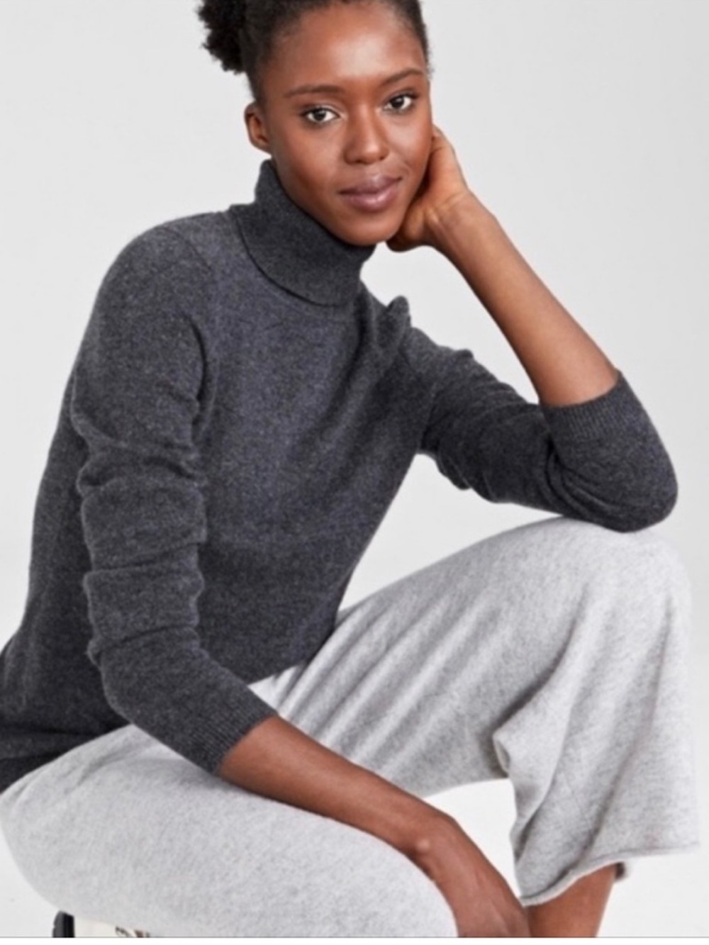 J. Crew Margot 100% Merino Wool Turtleneck Sweater Charcoal - Size L